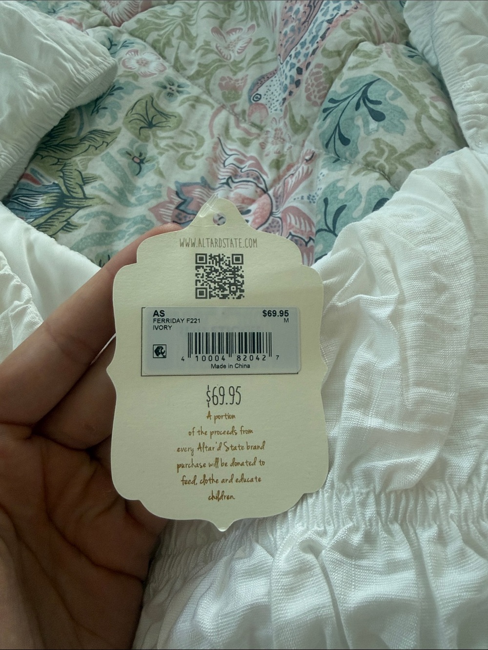 Altar'd State Ivory Ruffled Tag Dress - Picture 2 of 4
